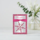 ピンク、シルバーのグリッタースノーフレーク・エンクロージャカード エンクロージャーカード (スタンド正面)