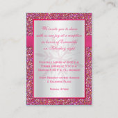 ピンク、シルバーのグリッタースノーフレーク・エンクロージャカード エンクロージャーカード (裏面)