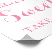 ピンク&シルバーのベビーは甘いトリートサインを取る ポスター (角)