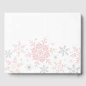 ピンク・シルバーの小さなスノーフレーク・ガール・ベビーシャワー ゲストブック (裏面)