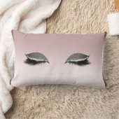 ピンク&シルバーグリッターメイクアップまつげバラ金ゴールド ランバークッション (ブランケット)