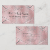 ピンク&シルバーサテンは友人のクライアントカードを参照 紹介カード (正面/裏面)