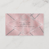 ピンク&シルバーサテンスパークルグラムシックサロンスタイル 名刺 (裏面)
