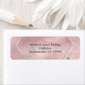 ピンク&シルバーサテンスパークルグラムシックパーティー ラベル (インサイチュ)