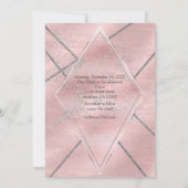 ピンク＆シルバーサテンスパークルグリームスイート16パーティー 招待状 (裏面)