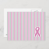 ピンク&シルバーストライプのカスタム葉書 ポストカード (正面/裏面)