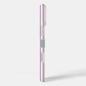 ピンク&シルバーストライプケースカスタムモノグラム Case-Mate iPhoneケース (裏面 / 右)