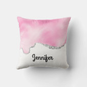 ピンク&シルバーフェイクグリッター縁どスタイリッシュR クッション (裏面)