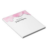 ピンク&シルバーフェイクグリッター縁どスタイリッシュR ノートパッド (アングル)