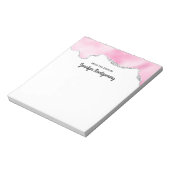 ピンク&シルバーフェイクグリッター縁どスタイリッシュR ノートパッド (回転)