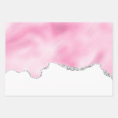 ピンク&シルバーフェイクグリッター縁どスタイリッシュR ラッピングペーパーシート (正面)