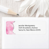 ピンク&シルバーフェイクグリッター縁どスタイリッシュR ラベル (インサイチュ)