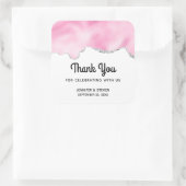 ピンク&シルバーフェイク縁どスタイリッシュ結婚の スクエアシール (バッグ)