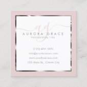 ピンク&シルバープロフェッショナルプレステージ スクエア名刺 (正面)