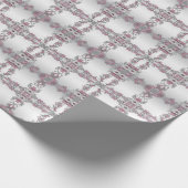 ピンク シルバー ホワイト 花柄 ラッピングペーパー (角)