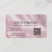 ピンク&シルバーQRコード報酬ビジネスカード 名刺 (正面)