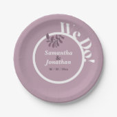 ピンク シンプル ウェディング 封筒 シール ペーパープレート (正面)