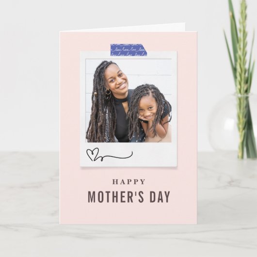 ピンク、シンプル、マモダンザーの日写真 シーズンカード (正面)