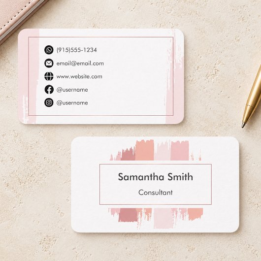 ピンク シンプル モダン 名刺