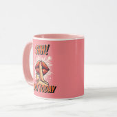 ピンク – シーッ！今日はコーヒーではない マグカップ (正面左)