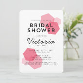 ピンク |ジオメトモダンリシャワーの招待 招待状 (スタンド正面)