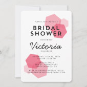 ピンク |ジオメトモダンリシャワーの招待 招待状 (正面)