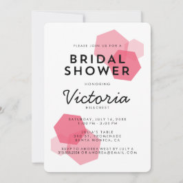 ピンク |ジオメトモダンリシャワーの招待 招待状
