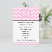 ピンク·ジグザグとカスタム·モノグラム 招待状 (スタンド正面)