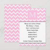ピンク·ジグザグとカスタム·モノグラム 招待状 (正面/裏面)