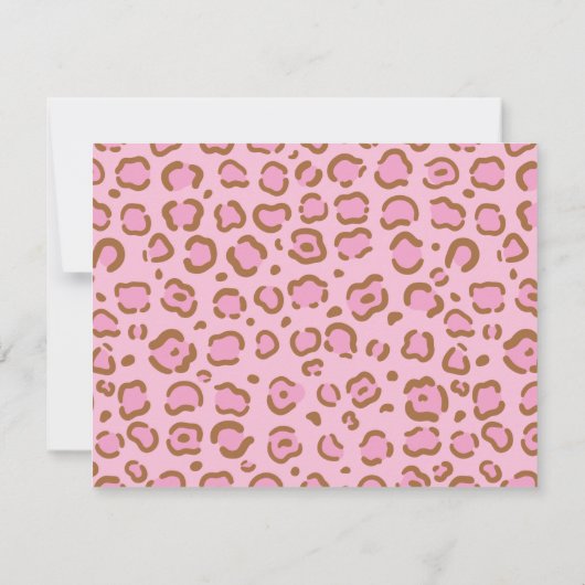 ピンク·ジャングルの動物パーソナライズされたに感謝の注意 ノートカード (裏面)