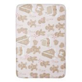 ピンク!ジンジャーパンのクリスマスドア敷物/マット バスマット (正面縦)