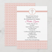 ピンク スクエアーズ クロス 招待状 (正面/裏面)