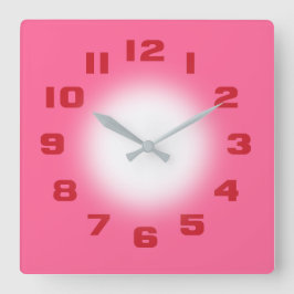 ピンク スクエア壁時計