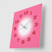 ピンク スクエア壁時計 (傾斜)