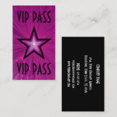 ピンク・スター「VIP PASS」名刺黒 名刺 (正面/裏面)