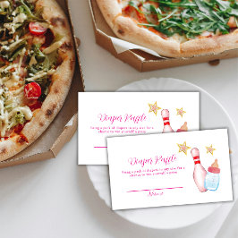 ピンク ストライクアップ ボウリング おむつくじ ベビーシャワー エンクロージャーカード