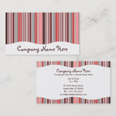 ピンク: ストライプのなカーテン 名刺 (正面/裏面)