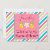 ピンク·ストライプズ·マトロン·オブ·オフ·オー·オー·オー·プロポーズ 招待状 (正面)