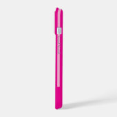 ピンク ストライプ オリジナル 名前 スタイリッシュ モダン iPhone 15ケース (左側面)