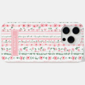 ピンク ストライプ フラワー 名入れ Case-Mate iPhoneケース (裏面 (横))