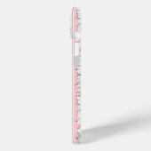 ピンク ストライプ フラワー 名入れ Case-Mate iPhoneケース (裏面 / 左)