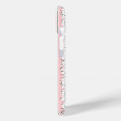 ピンク ストライプ フラワー 名入れ Case-Mate iPhoneケース (裏面 / 左)