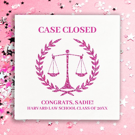 ピンク・スパークル美学法科卒業式パーティー スタンダードカクテルナプキン