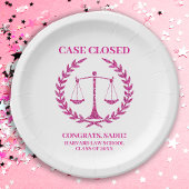 ピンク・スパークル美学法科卒業式パーティー ペーパープレート