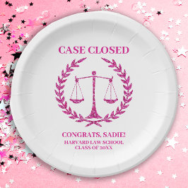 ピンク・スパークル美学法科卒業式パーティー ペーパープレート