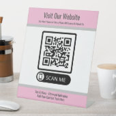 ピンク・スモールビジネスQRコード作成Webサイトの署名 台座サイン (インサイチュ)