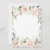 ピンク&セージグリーンフローラエレガントブライダルシャワー 招待状 (裏面)