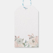 ピンク & セージ ミントグリーン モダン フラワー ブライダル シャワー ギフトタグ (裏面)