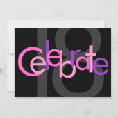 ピンク タイプ 18歳の誕生日パーティー招待状 招待状 (裏面)