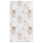 ピンク&タンのテディベアとスター スモールペーパーバッグ (裏面)